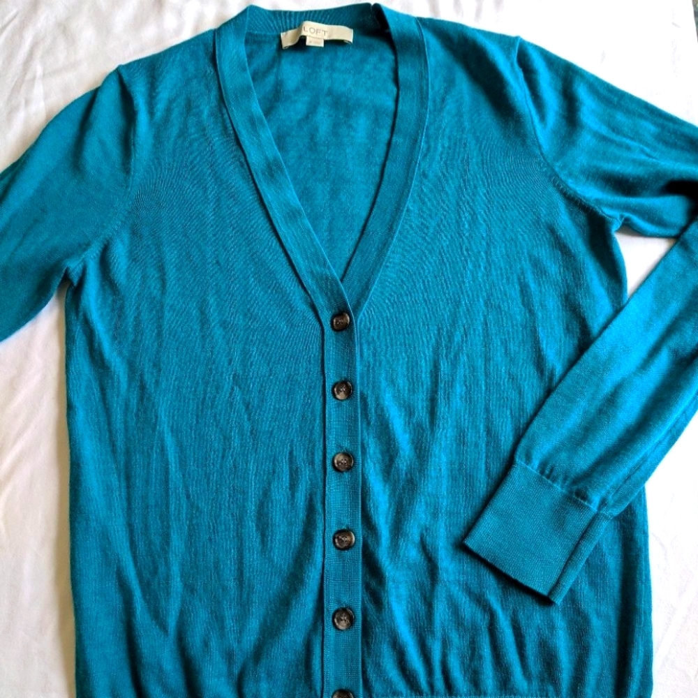 Ann Taylor Loft Turquoise Blue Sweater Size M